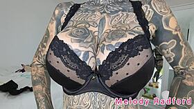 Melody Radford Tries On Black And Purple Lingerie And Micro Bikini