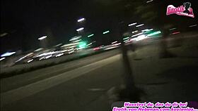 Blonde Girlfriend Getting Facial Cumshot During Outdoor Walk?