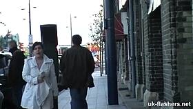 British BBW Flashes And Masturbates In Public Bar