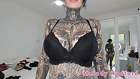 Melody Radford Tries On Black And Purple Lingerie And Micro Bikini
