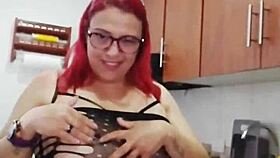 Wow, Check Out Latina Mature Sammy with Big Boobs in Kitchen Webcam Show!