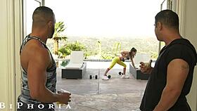 Hot Gay Couple Helps Female Friend With Bisexual Anal And Blowjob