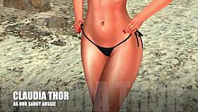 saucy aussie cartoon on beach with big black cock 😏