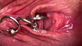 wow, check this macro close-up of my pierced clit and wet pussy... until i pee! 💦