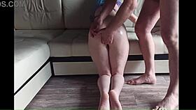 fucking her doggystyle until cumshot on body