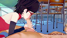 boku no hero boruto naruto hentai 3d - bakugou katsuki & sarada uzumaki sex at school - animation hard sex manga