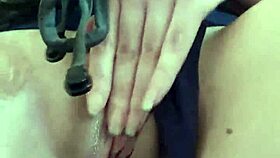 Lonely girl masturbates wet pussy to orgasm