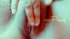 I finger my girlfriend's shaved pussy closeup.