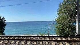 stepbrother bangs his stepsister during a casual walk in the woods