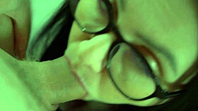 beautiful girl enjoys sensual cock sucking and cum