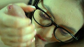 beautiful girl enjoys sensual cock sucking and cum