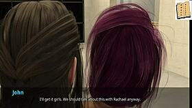 Brunette girlfriend discovers John's secret in homemade 3D anime