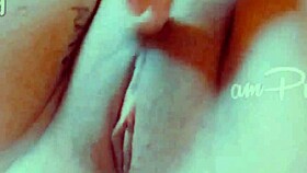 I finger my girlfriend's shaved pussy closeup.