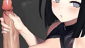 Hinata gives hot handjob in pov