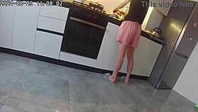 real cheating wife fucks a neighbor in the kitchen