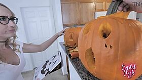 yo, carving pumpkins with my hot step aunt got spicy