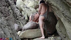 Cave Woman Craves Sex, Gets Holes Filled Outdoors