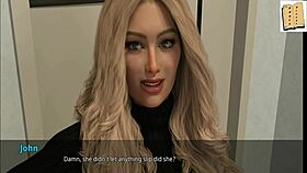 Brunette girlfriend discovers John's secret in homemade 3D anime