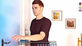 Blonde hottie rides cowgirl in hentai game