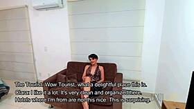 Tourist fucks short-haired Brazilian slut in capital city