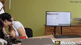 busty amateur gets anally pounded by big dicked loan agent, damn! 😲