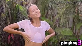 beautiful blonde milf katya clover poses perfectly in the rain