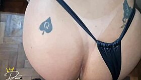 wife gets fucked by husband's big dildo, it's huge!