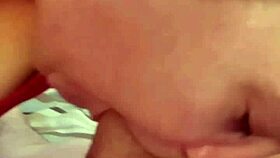 Intense blowjob on massive cock with deep throating