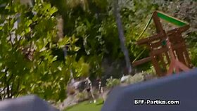 I hold the camera while fucking these football chicks at the party