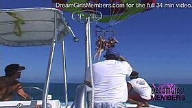 naked parasailing with hot spring breakers 😎