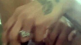 horny ebony milf orgasms while rolling bubble solo!