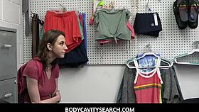 shoplifter tristan summer sucks the officer's cock and takes it into her cunt at the office.