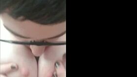 She SUCKS the dildo while he CONTROLS her cock in a wet sexting session