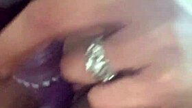 horny ebony milf orgasms while rolling bubble solo!