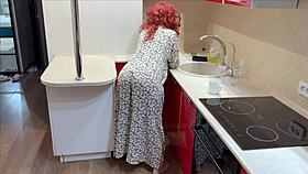 Mature stepmom with big ass surprised by anal from hard dick