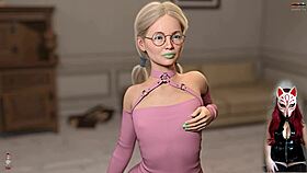 In Shadows Episode 7, the milf engages in bdsm game with dildo and handjob