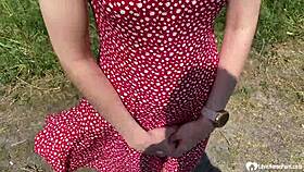 Hey, gimme a quick blowjob while we hike outdoors!