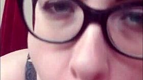 She SUCKS the dildo while he CONTROLS her cock in a wet sexting session