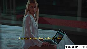 tushy model has a crush on her manager and uses a butt plug to get his attention