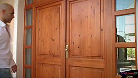 Brunette Intensely Spreads Asshole for Double Penetration and Cumshot