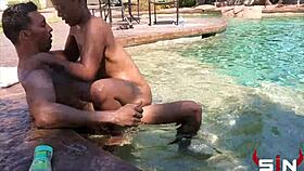 avery jane lounged by the pool, getting her ass fucked hard by a monster cock