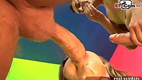 British SKINNY MILF in HARDCORE ANAL THREESOME MMF!