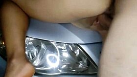 Amanda intensely gives her pussy in the garage