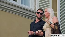 Blonde Jaylah Deepthroats, Gets Double Penetrated By Two Eager Men