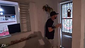 i watch my wife rest blindfolded while my friend hides in the closet, feeling the thrill of this cuckold fetish