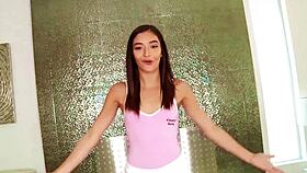 emily willis performs in a scene where she swallows after intense sucking