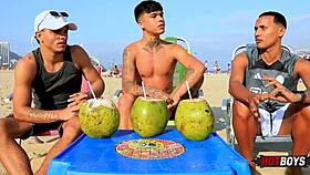 gay threesome with big cocks in pov