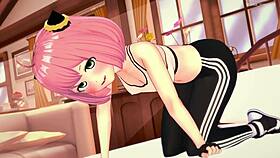 anya rides big dick after gym in hentai