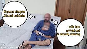 i watch my wife rest blindfolded while my friend hides in the closet, feeling the thrill of this cuckold fetish