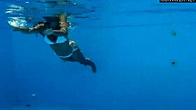 angelica, the best hungarian milf, strips naked at the pool